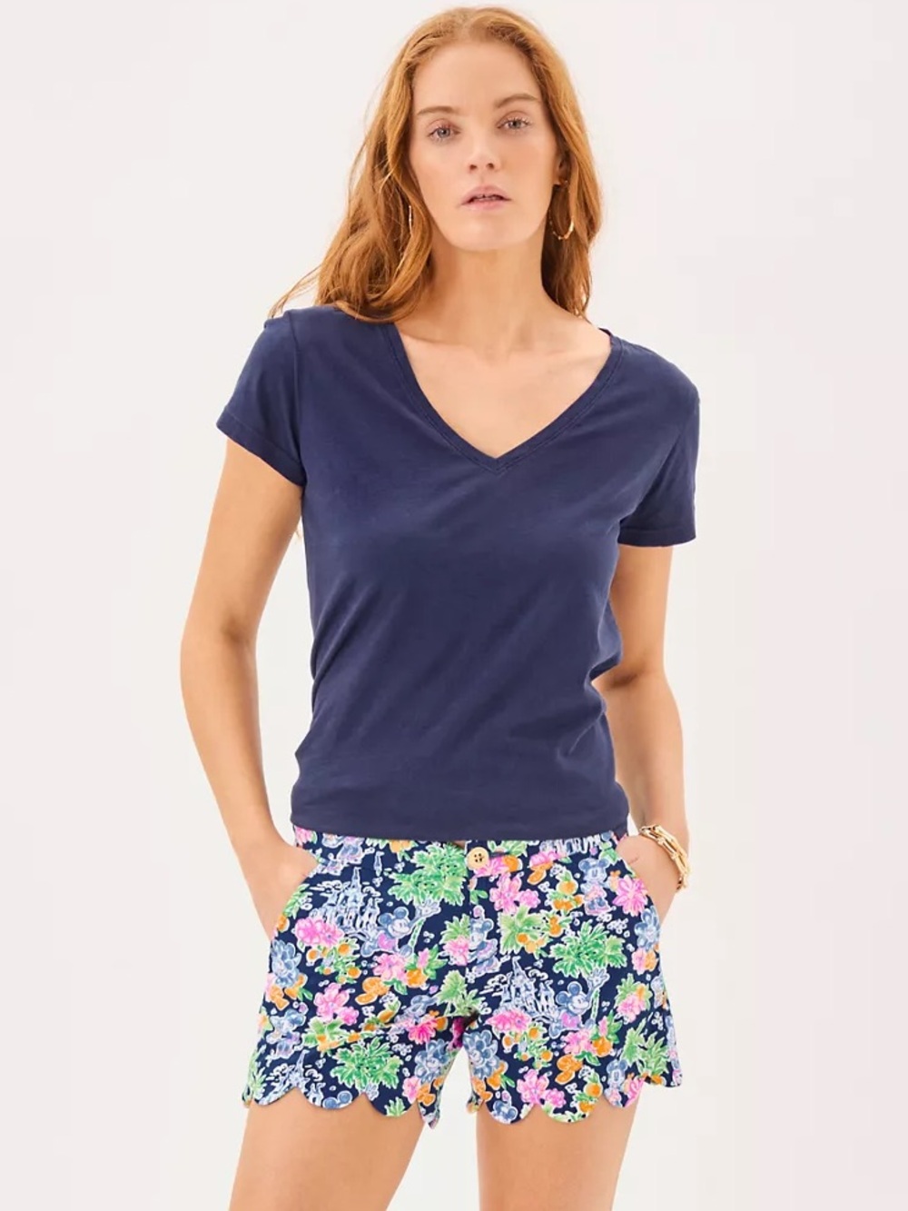 Lilly Pulitzer 5" Buttercup Shorts Women’s 16 Aegean Navy Lilly Loves Disney